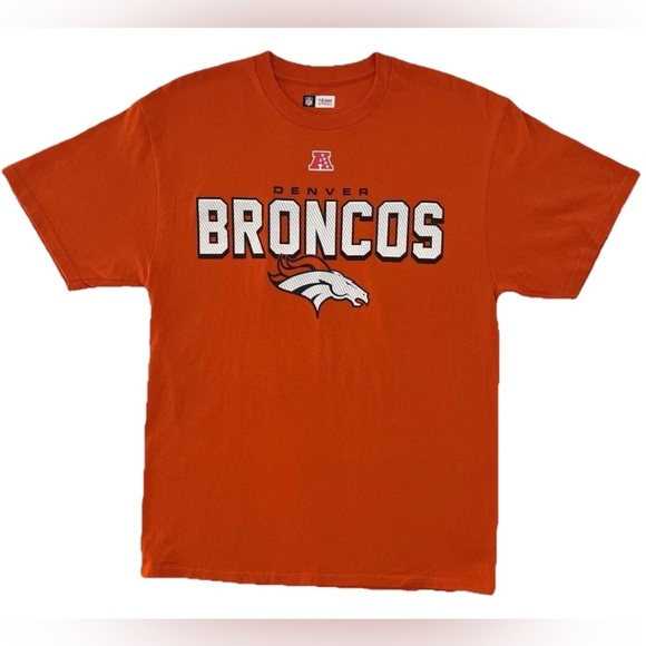 NFL Team Apparel Denver Broncos Football T-Shirt Orange Size XL Large - Picture 5 of 5